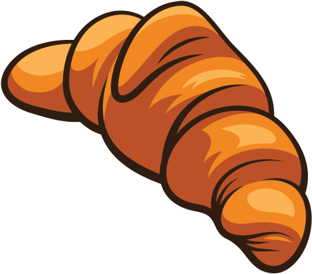 Golden Croissant Illustration PNG Image