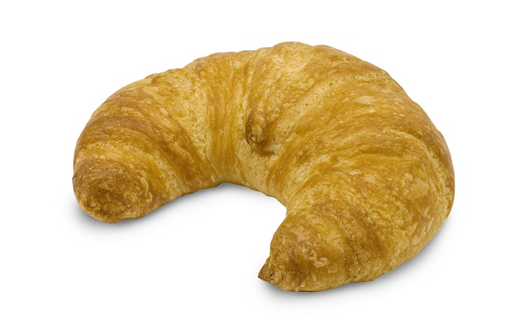 Golden Croissant White Background PNG Image