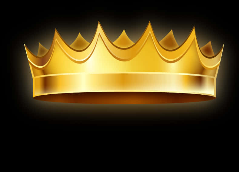 Golden Crown Illustration PNG Image