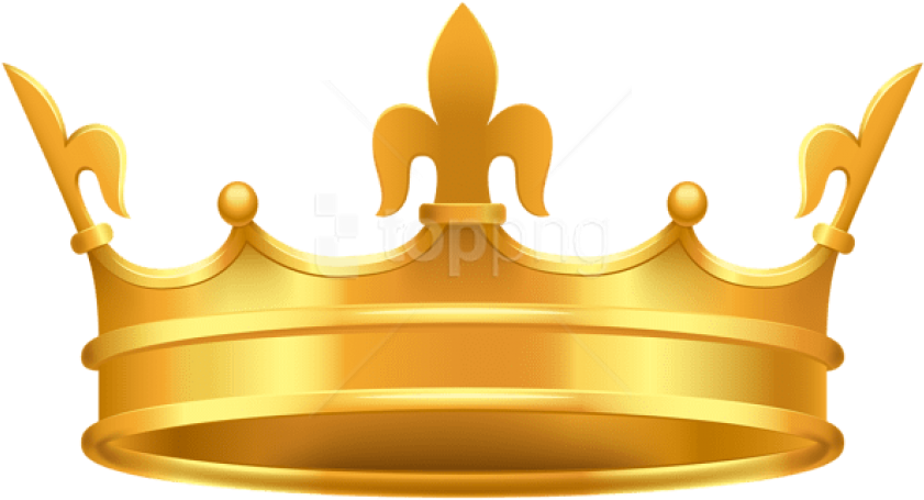 Golden Crown Transparent Background PNG Image