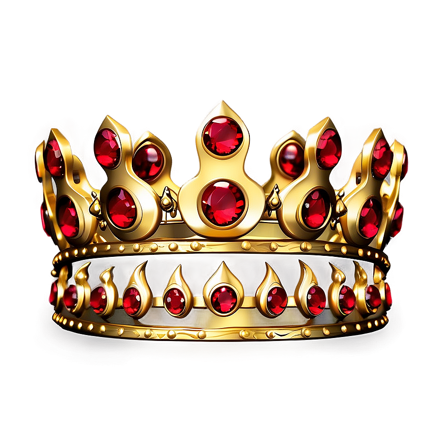 Golden Crown With Rubies Png 95 PNG Image