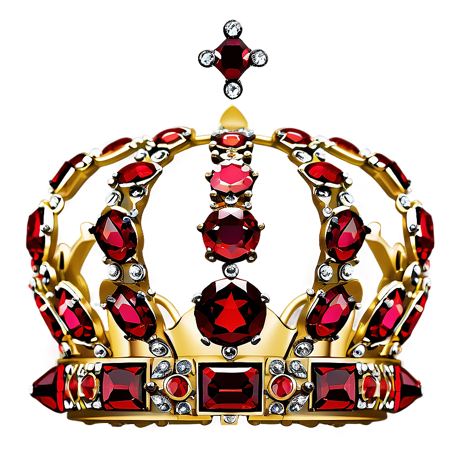 Golden Crown With Rubies Png Qwd PNG Image