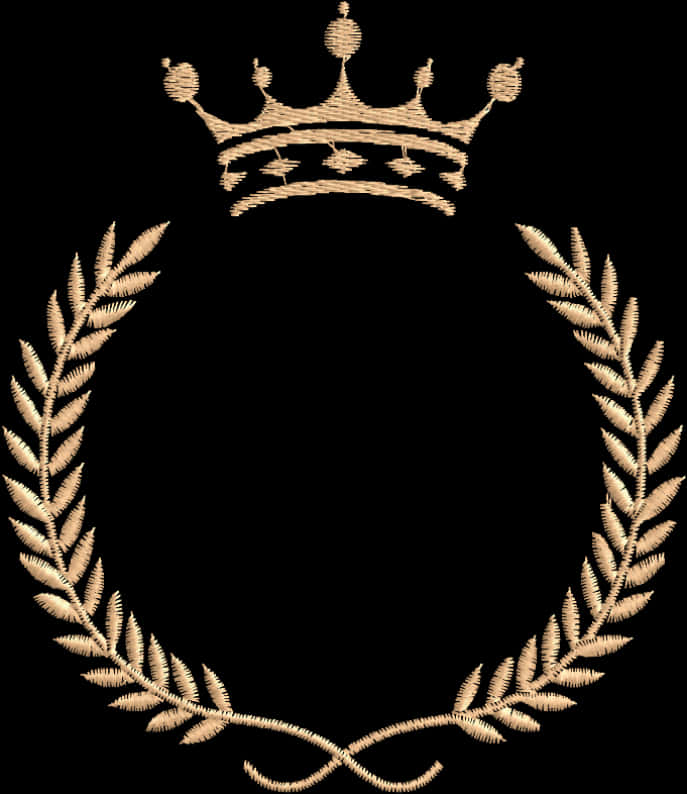 Golden Crownand Laurel Wreath Frame PNG Image