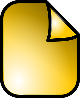 Golden Curved Paper Icon PNG Image