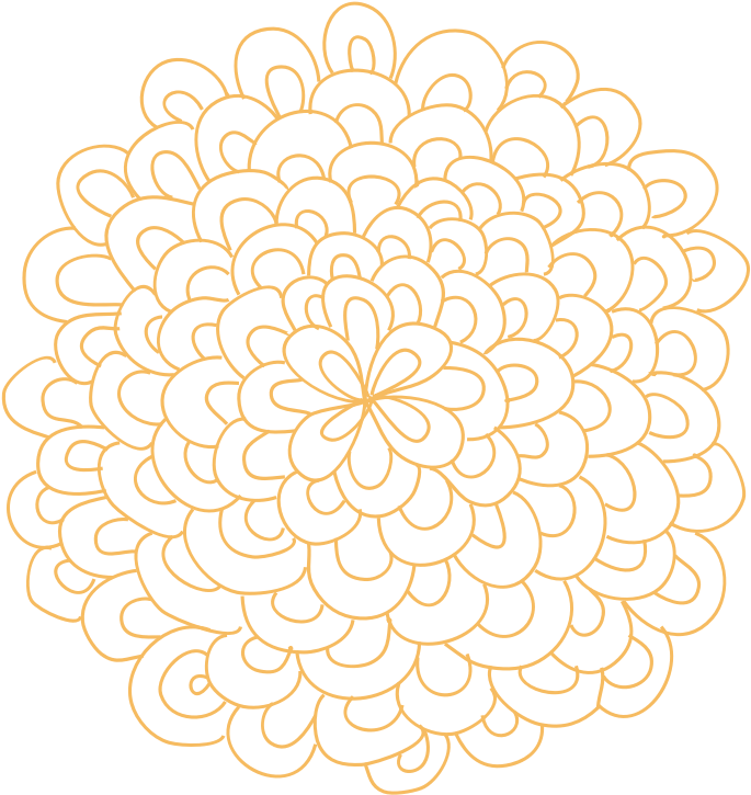 Golden Dahlia Outline Vector PNG Image