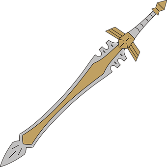 Golden Decorative Sword Illustration PNG Image