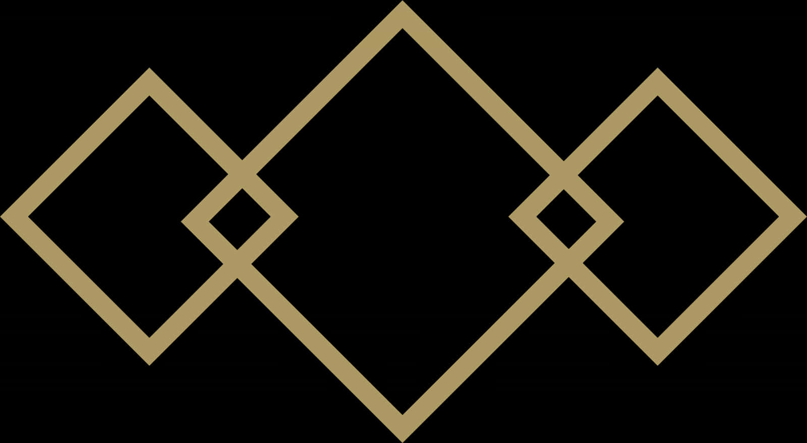 Golden Diamond Pattern Border PNG Image