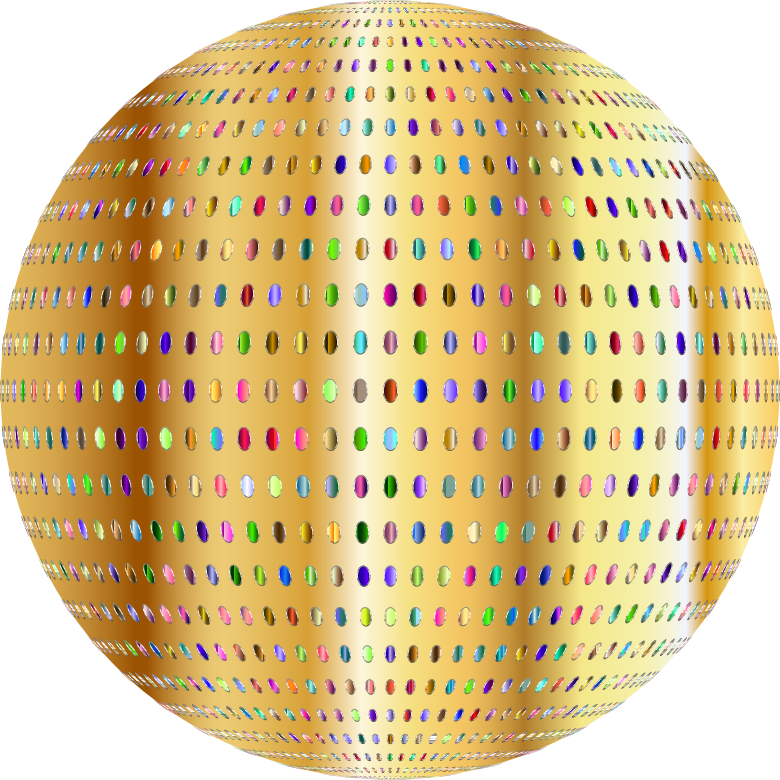 Golden Disco Ball Illustration PNG Image