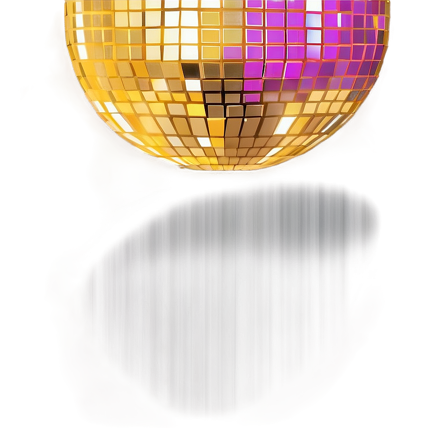 Golden Disco Ball Reflection PNG Image