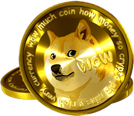 Golden Dogecoin Illustration PNG Image