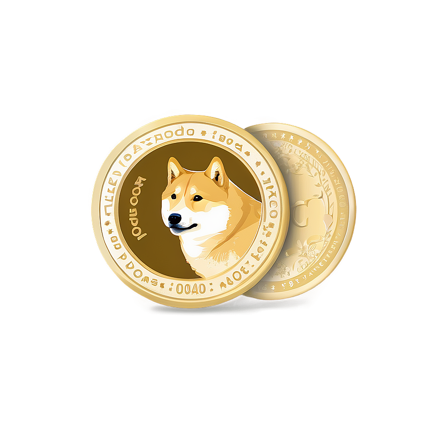 Golden Dogecoin Illustration Png 06202024 PNG Image