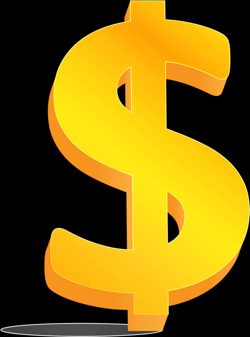 Golden Dollar Sign Graphic PNG Image