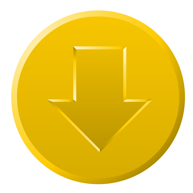 Golden Download Icon PNG Image