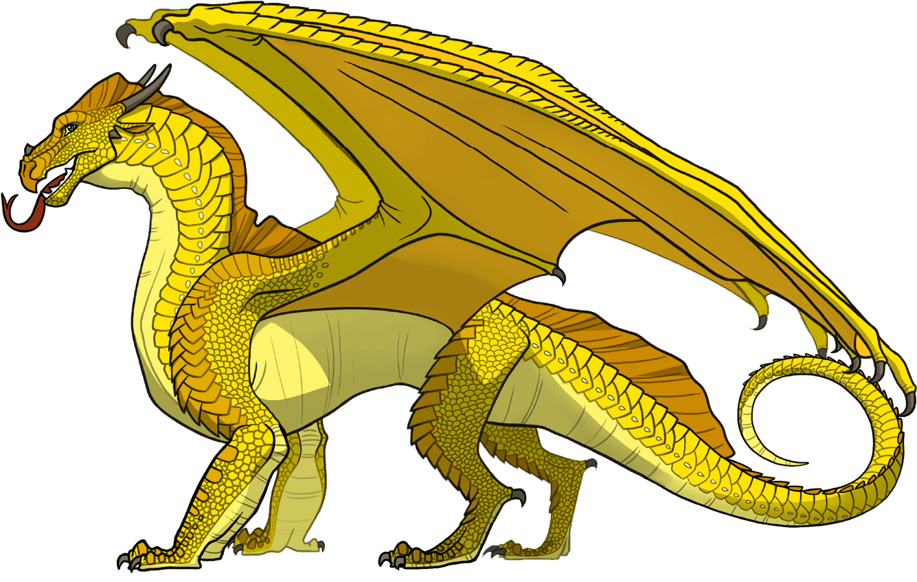 Golden_ Dragon_ Illustration_ Wings_of_ Fire PNG Image