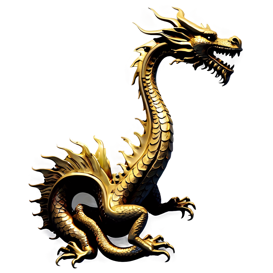 Golden Dragon Statue Png 78 PNG Image