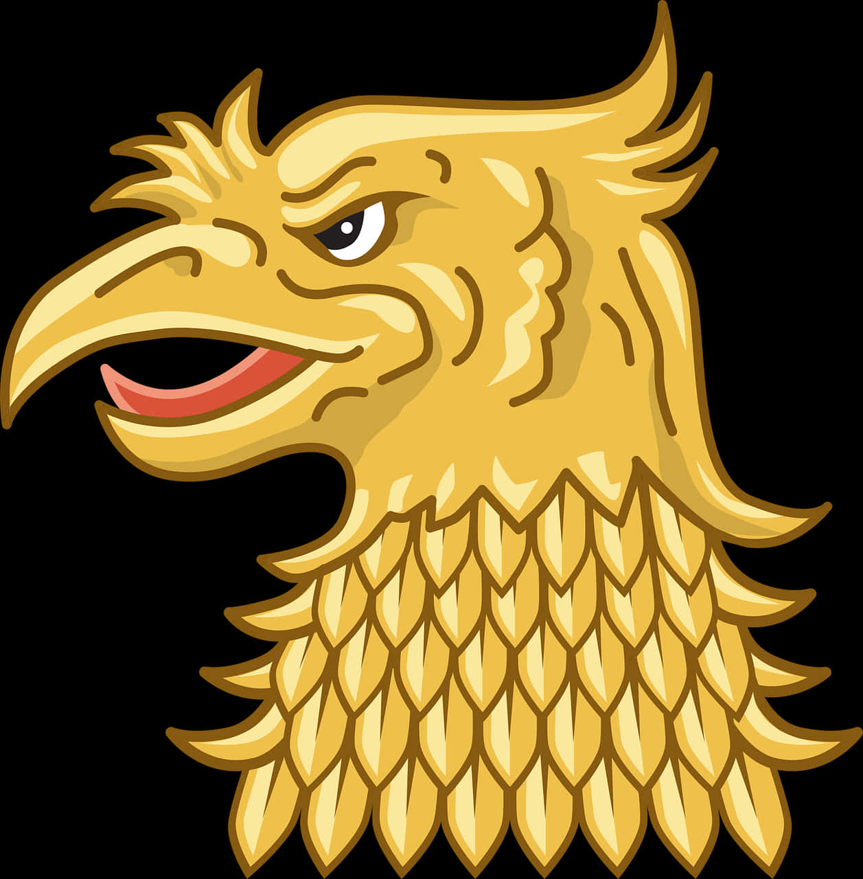 Golden Eagle Head Illustration PNG Image