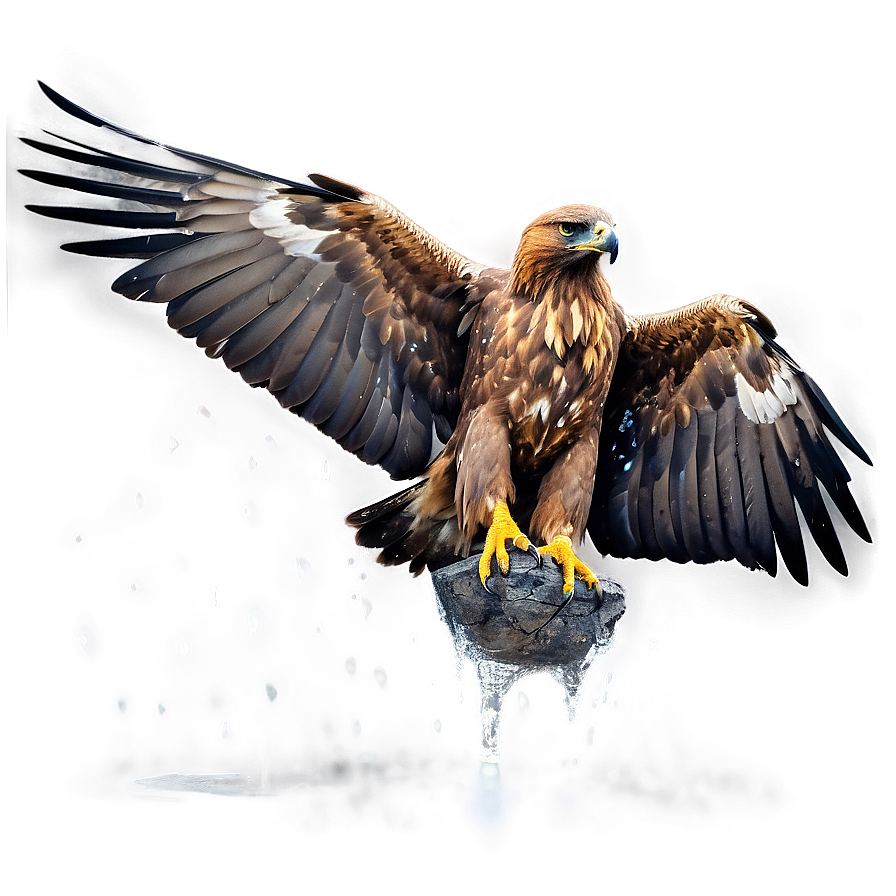 Golden Eagle In Rain Png Idx PNG Image