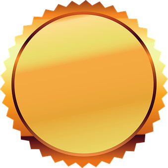 Golden Emblem Seal Graphic PNG Image