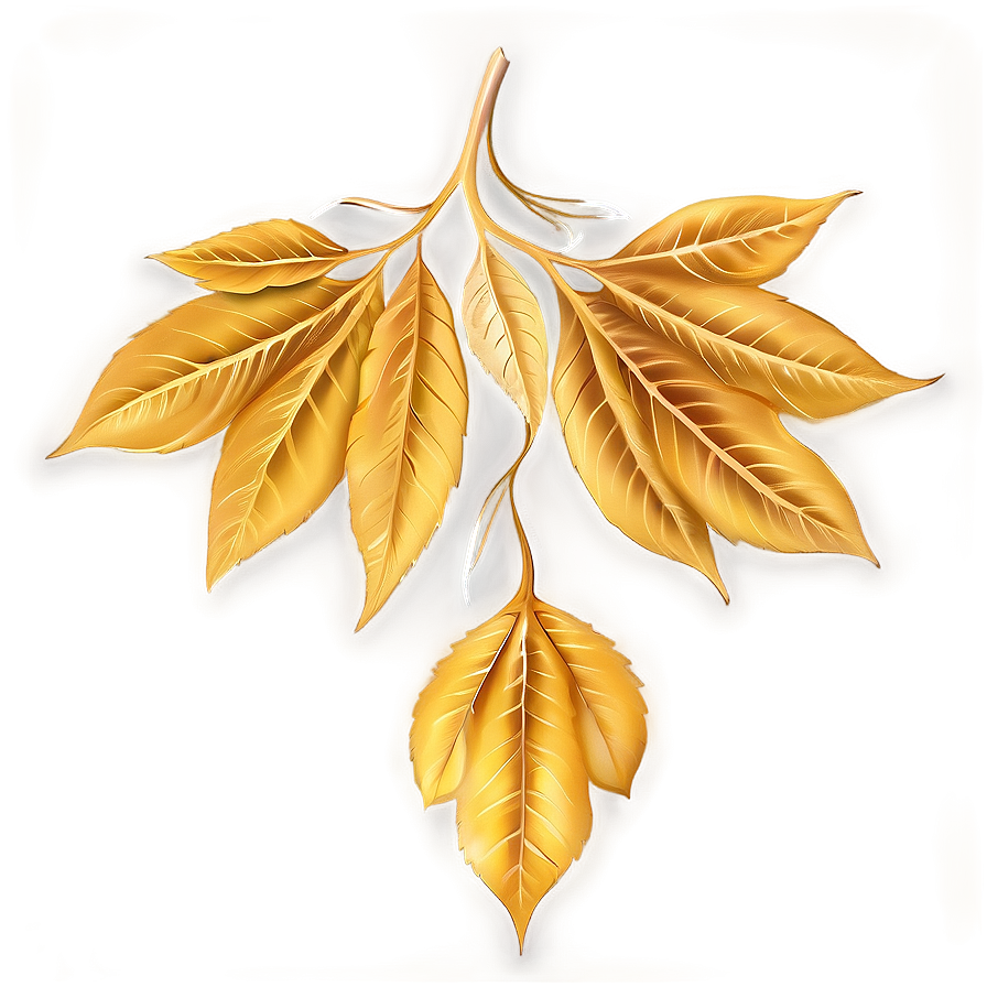 Golden Fall Leaf Png 05252024 PNG Image