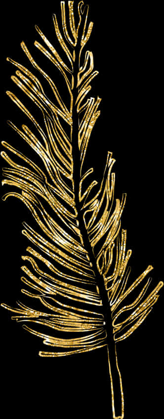 Golden Feather Artwork PNG Image