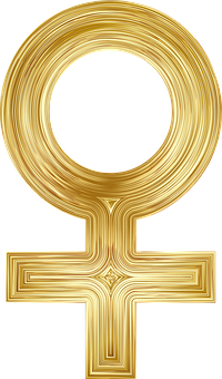 Golden Female Symbol PNG Image