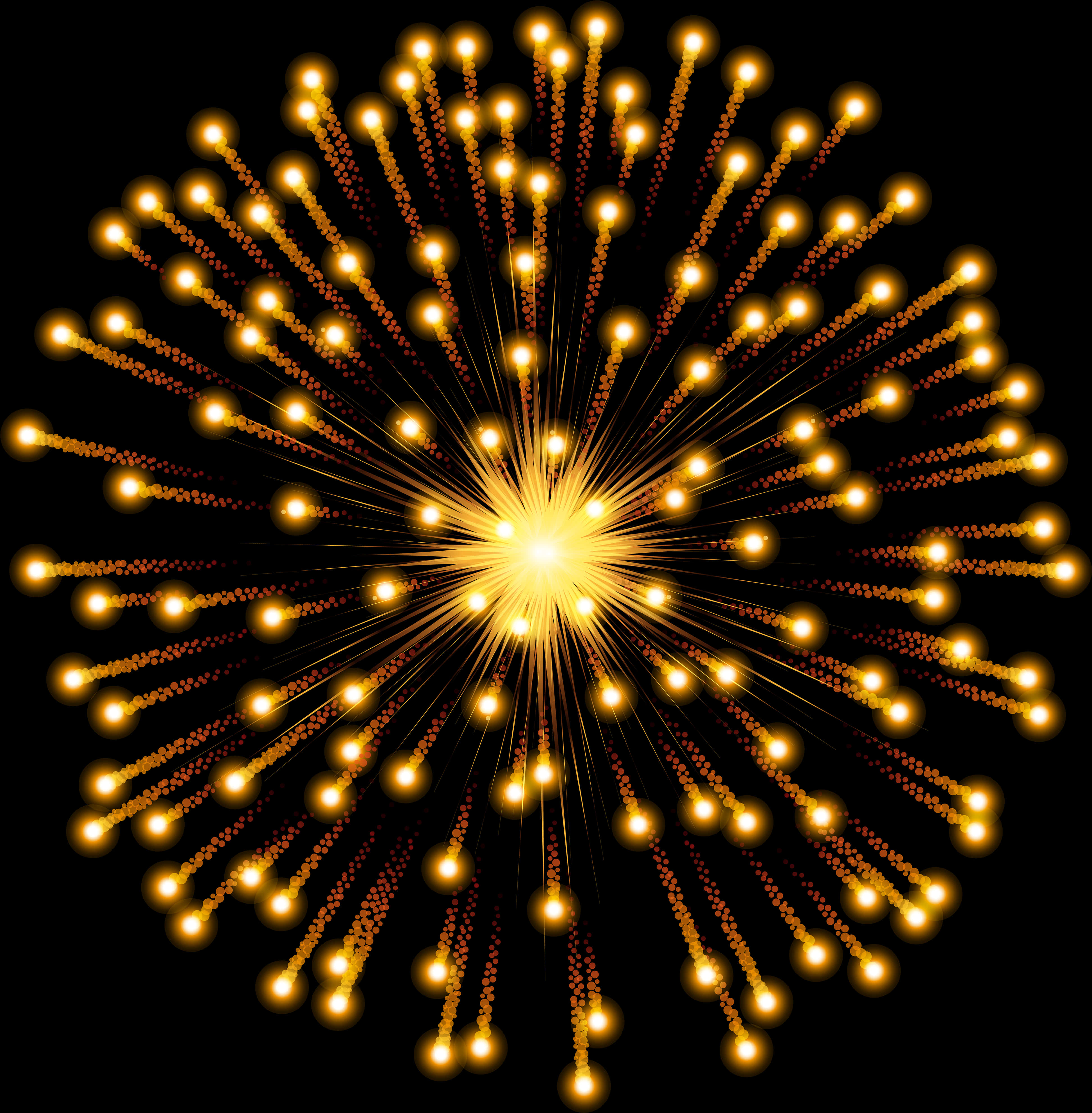 Golden Firework Explosion Diwali Celebration PNG Image