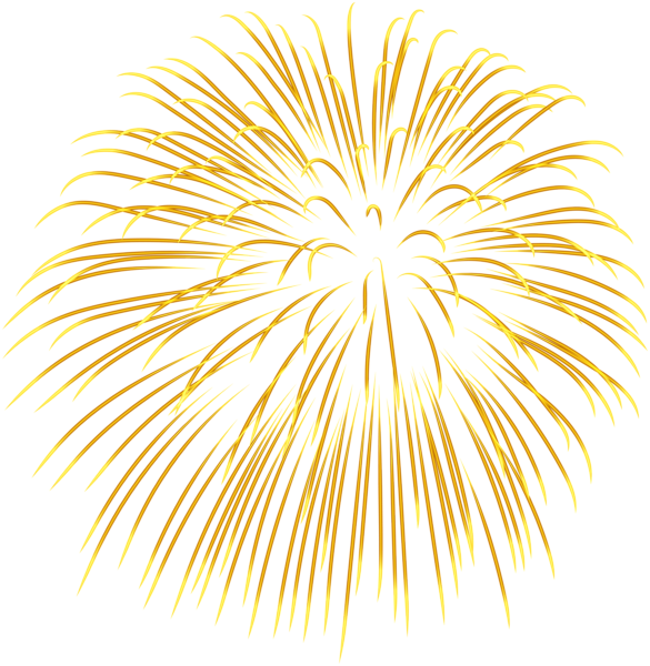 Golden Firework Explosion PNG Image