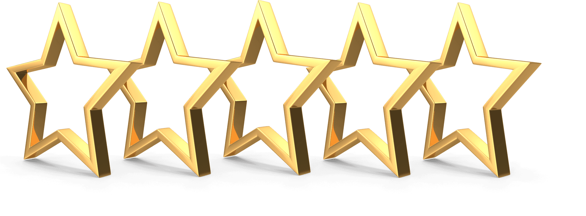 Golden Five Star Rating PNG Image