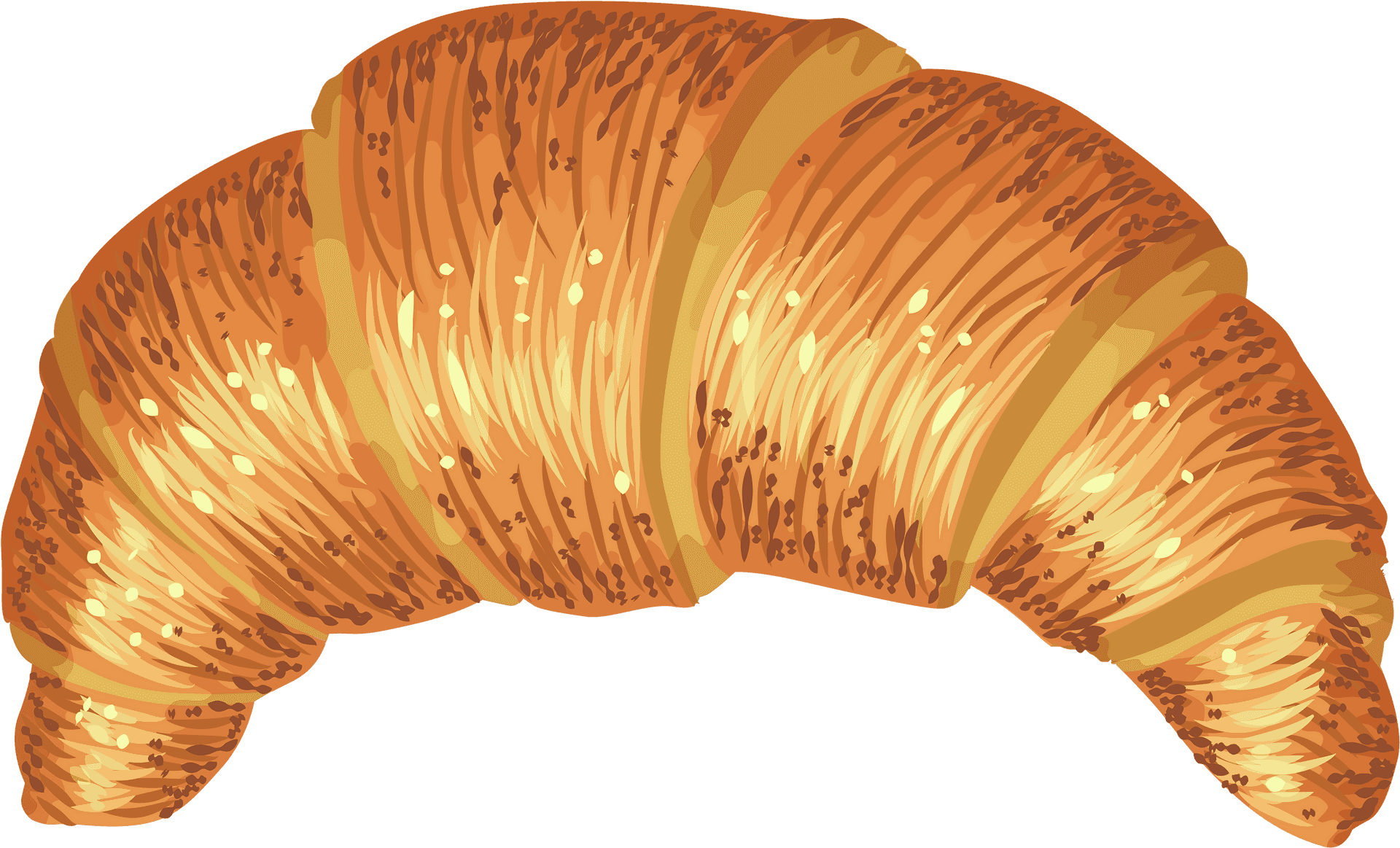 Golden Flaky Croissant Illustration PNG Image