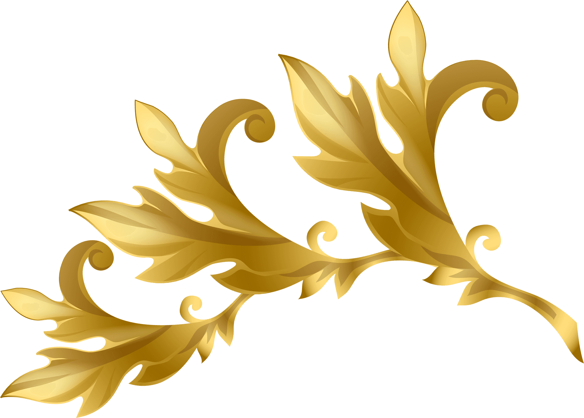 Golden Floral Decoration Graphic PNG Image