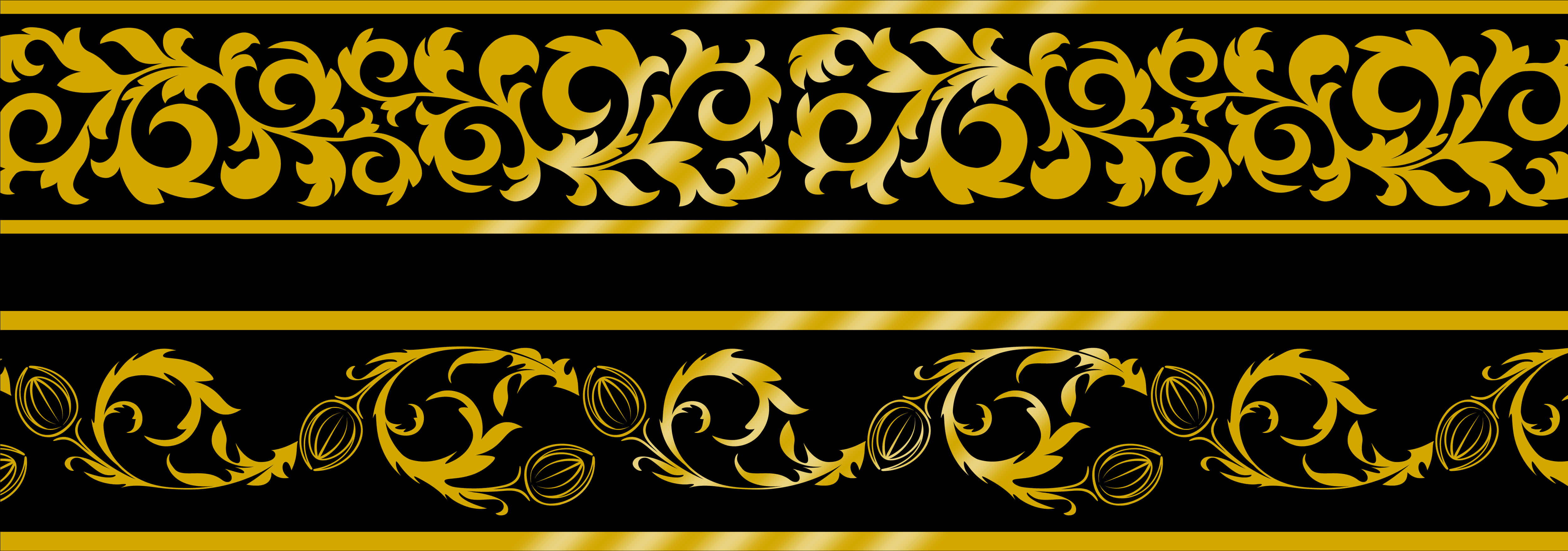 Golden Floral Lace Patterns PNG Image