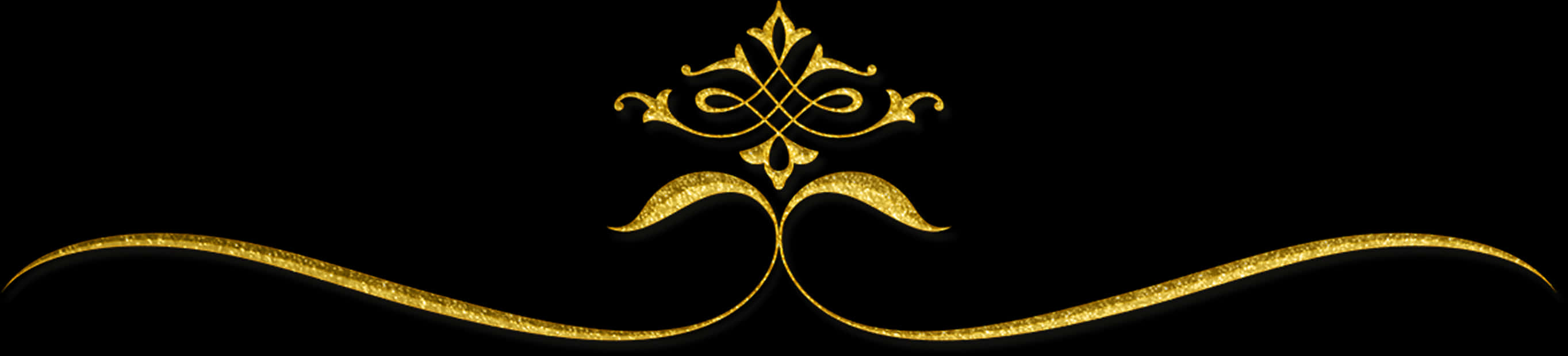 Golden Flourish Black Background PNG Image