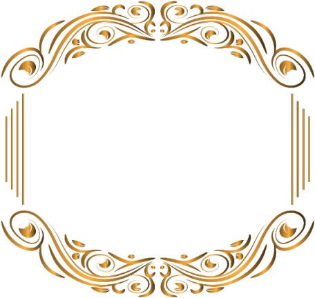 Golden Flourish Frame Vector PNG Image