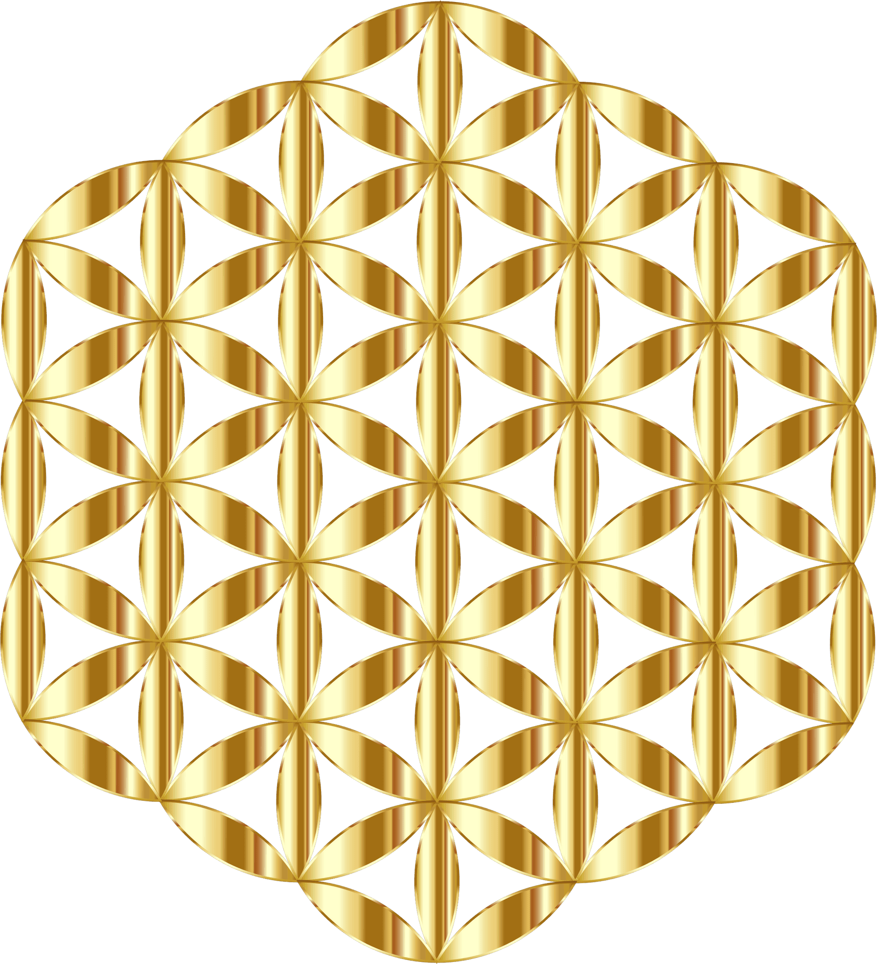 Golden Flowerof Life Pattern PNG Image