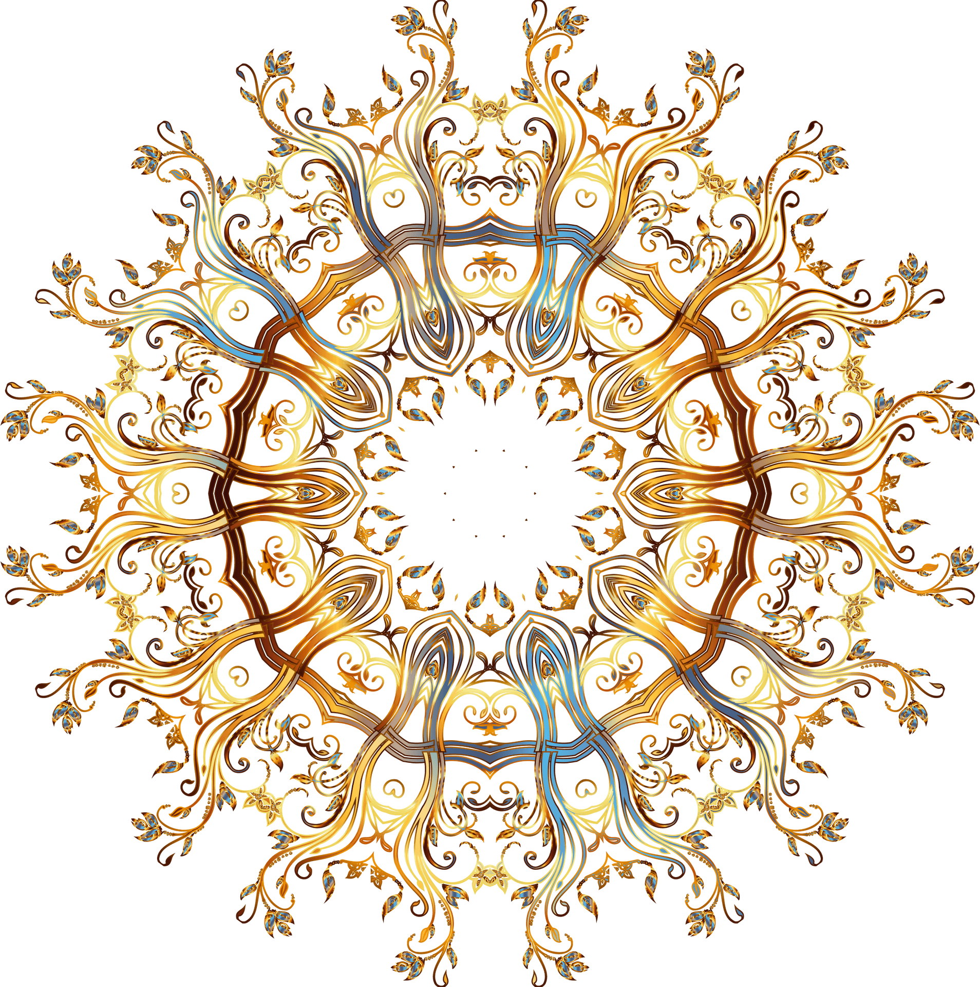 Golden_ Fractal_ Rangoli_ Design PNG Image