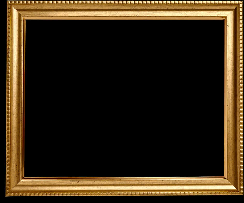 Golden Frame Black Center PNG Image