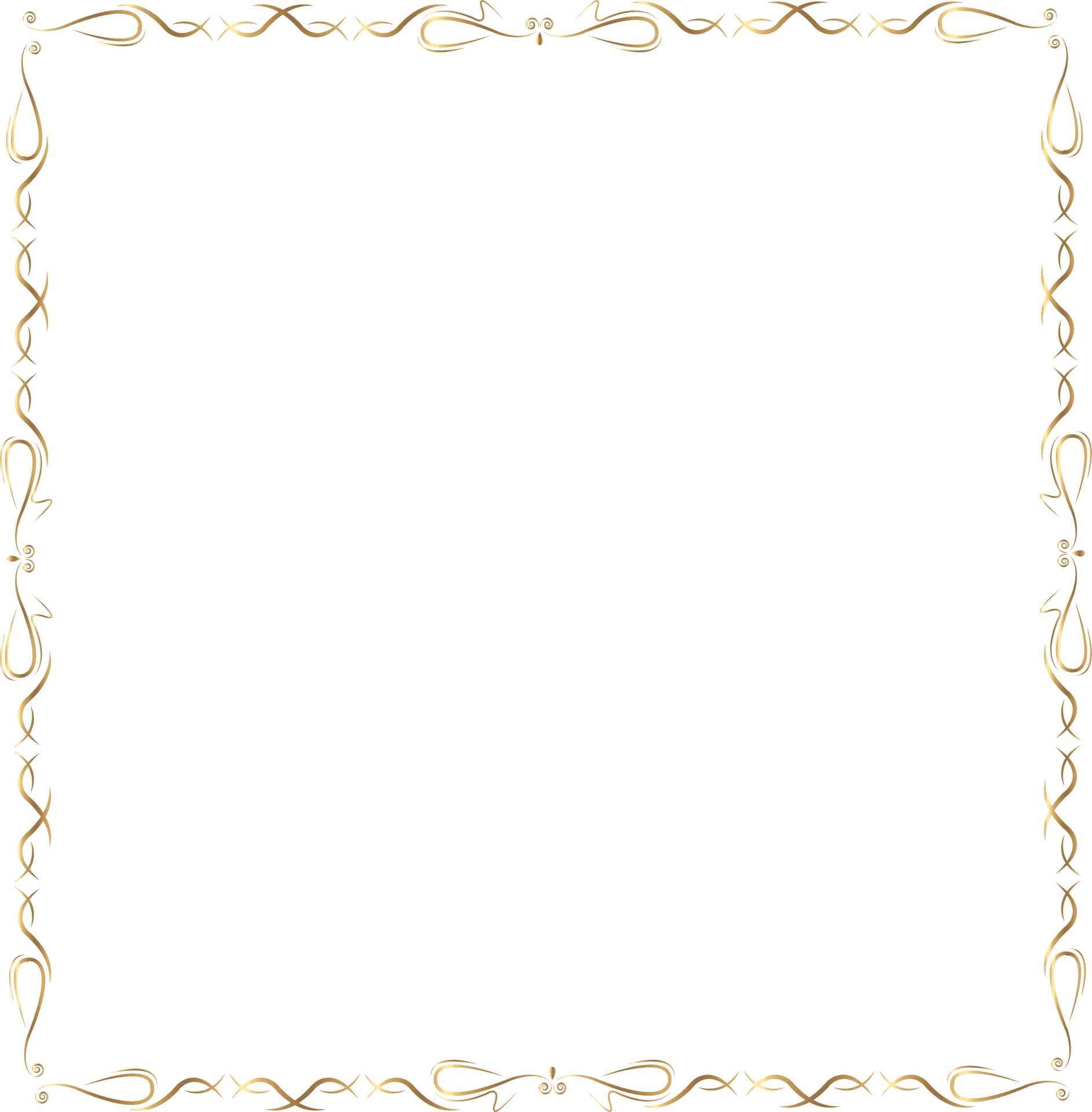 Golden Frame Border Design PNG Image