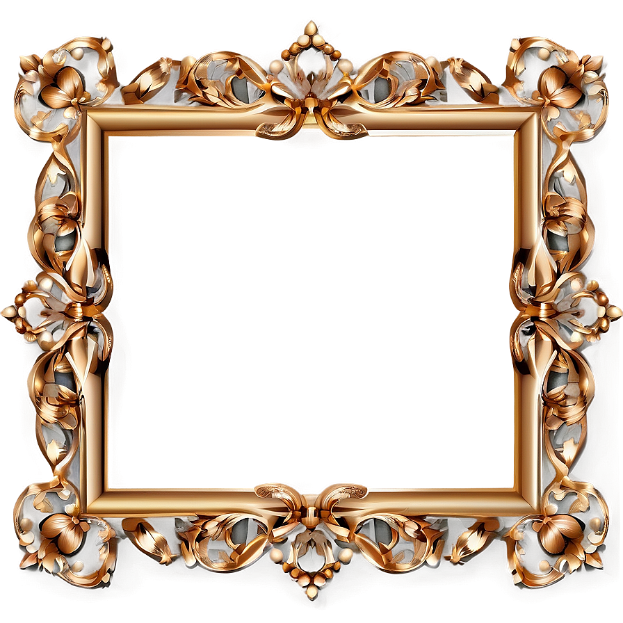 Golden Frame With Lace Png 25 PNG Image