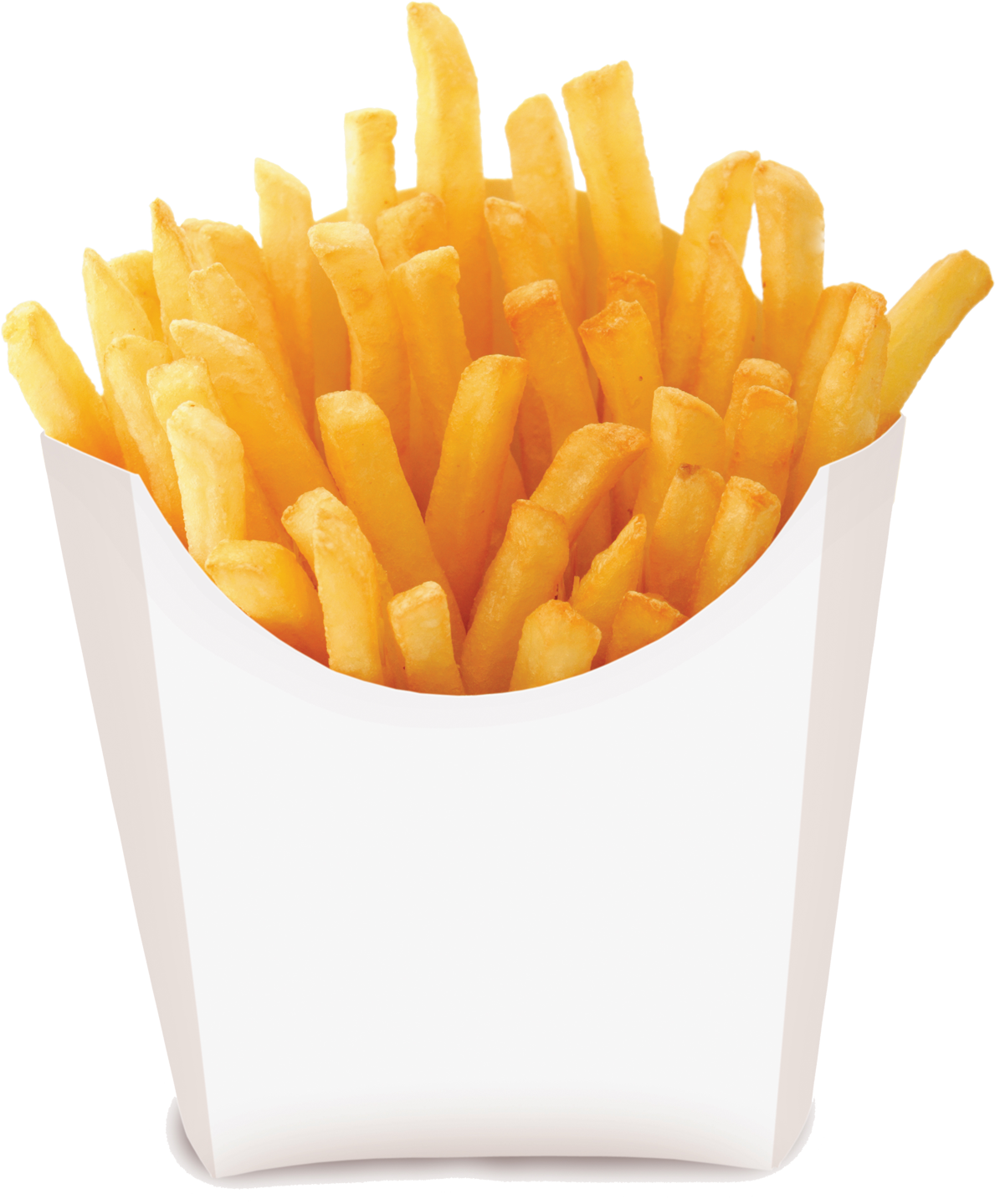 Golden French Friesin White Container PNG Image