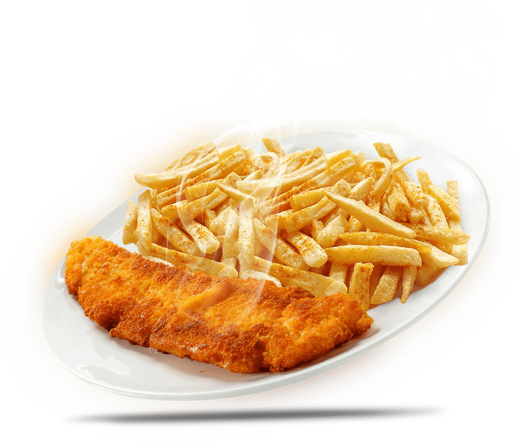 Golden Fried Fish With Fries PNG Image