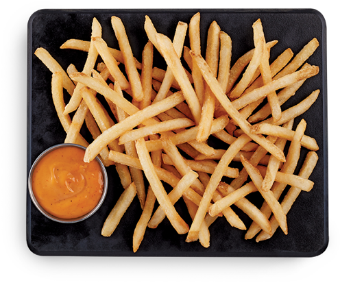 Golden Frieswith Dipping Sauce PNG Image