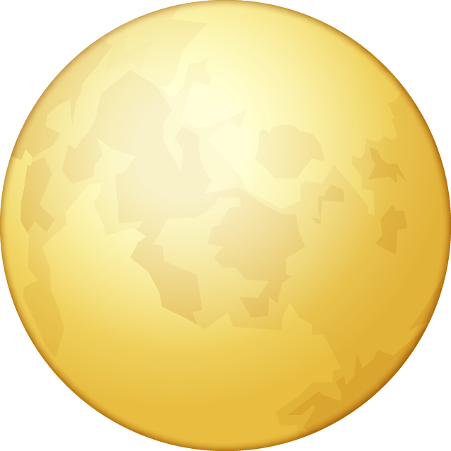 Golden Full Moon Illustration PNG Image