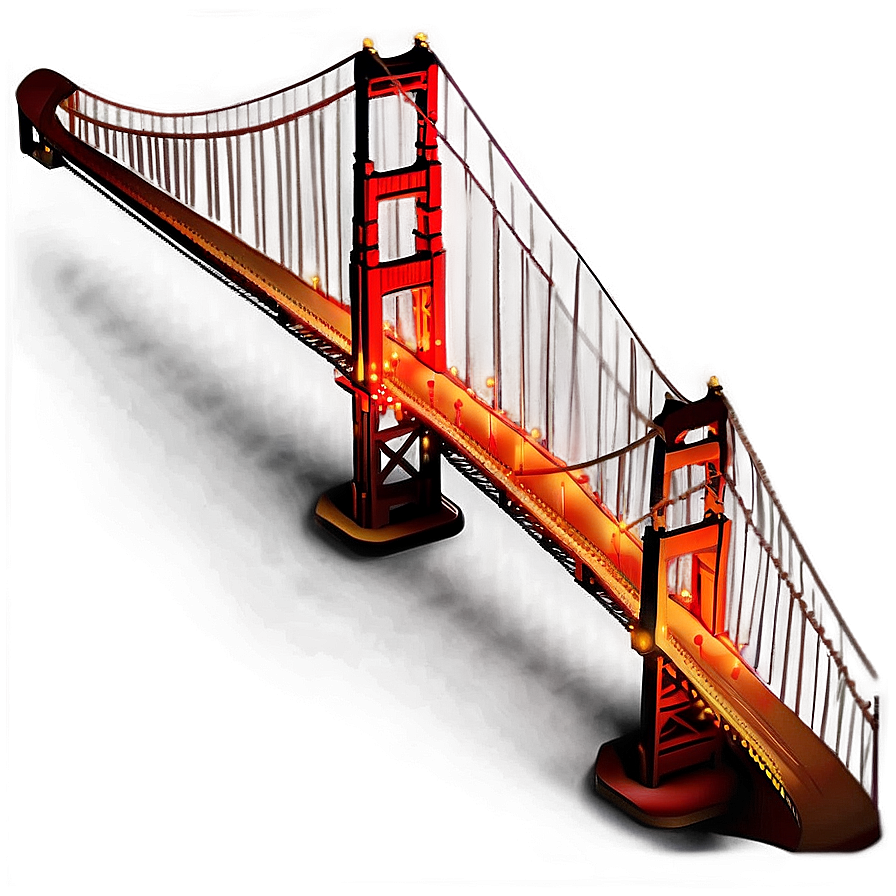 Golden Gate Bridge Night Lights Png Wuw6 PNG Image