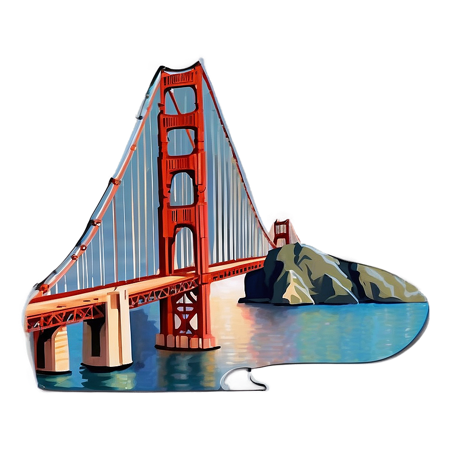 Golden Gate Bridge With Bay View Png Puy3 PNG Image