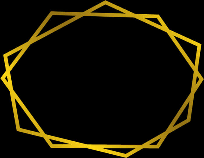 Golden Geometric Frame PNG Image