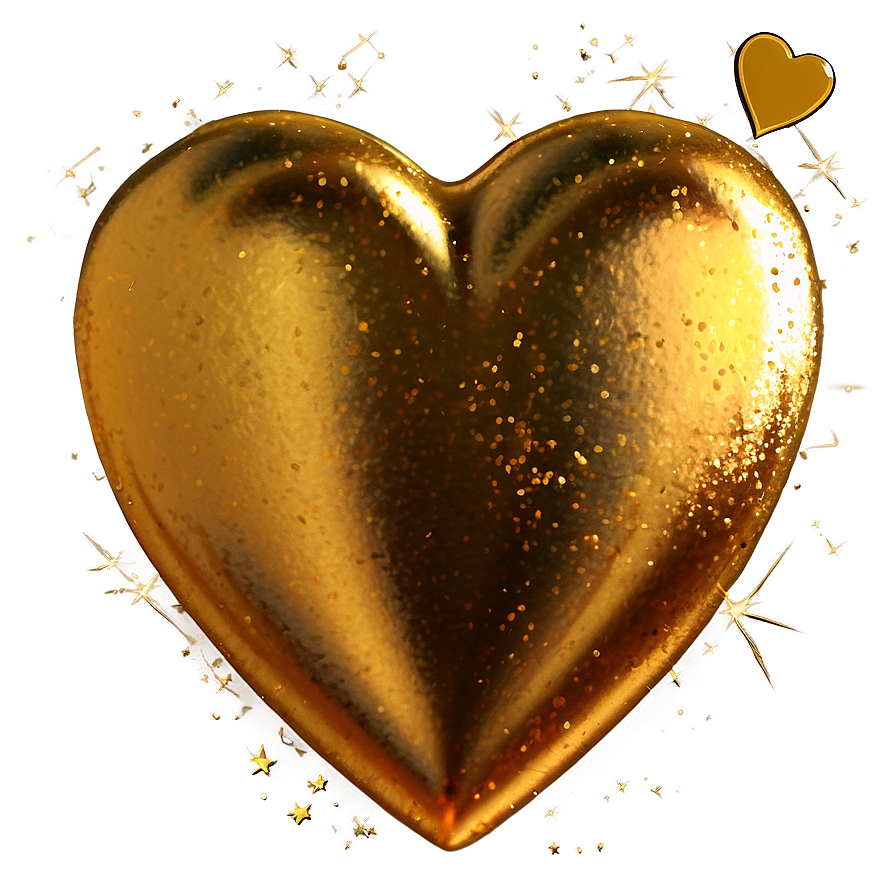 Golden Glitter Heart Png 06272024 PNG Image