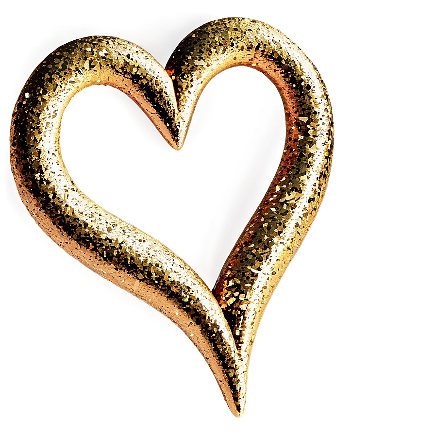 Golden Glitter Heart Png 49 PNG Image