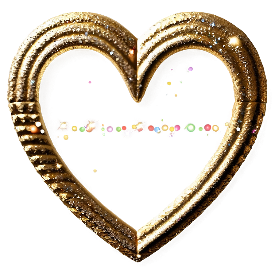 Golden Glitter Heart Png 86 PNG Image