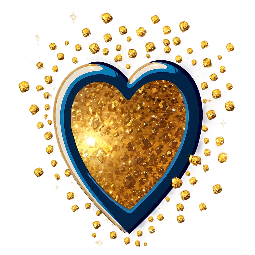 Golden Glitter Heart Png Ahl PNG Image