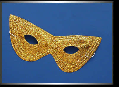 Golden Glitter Masquerade Mask PNG Image